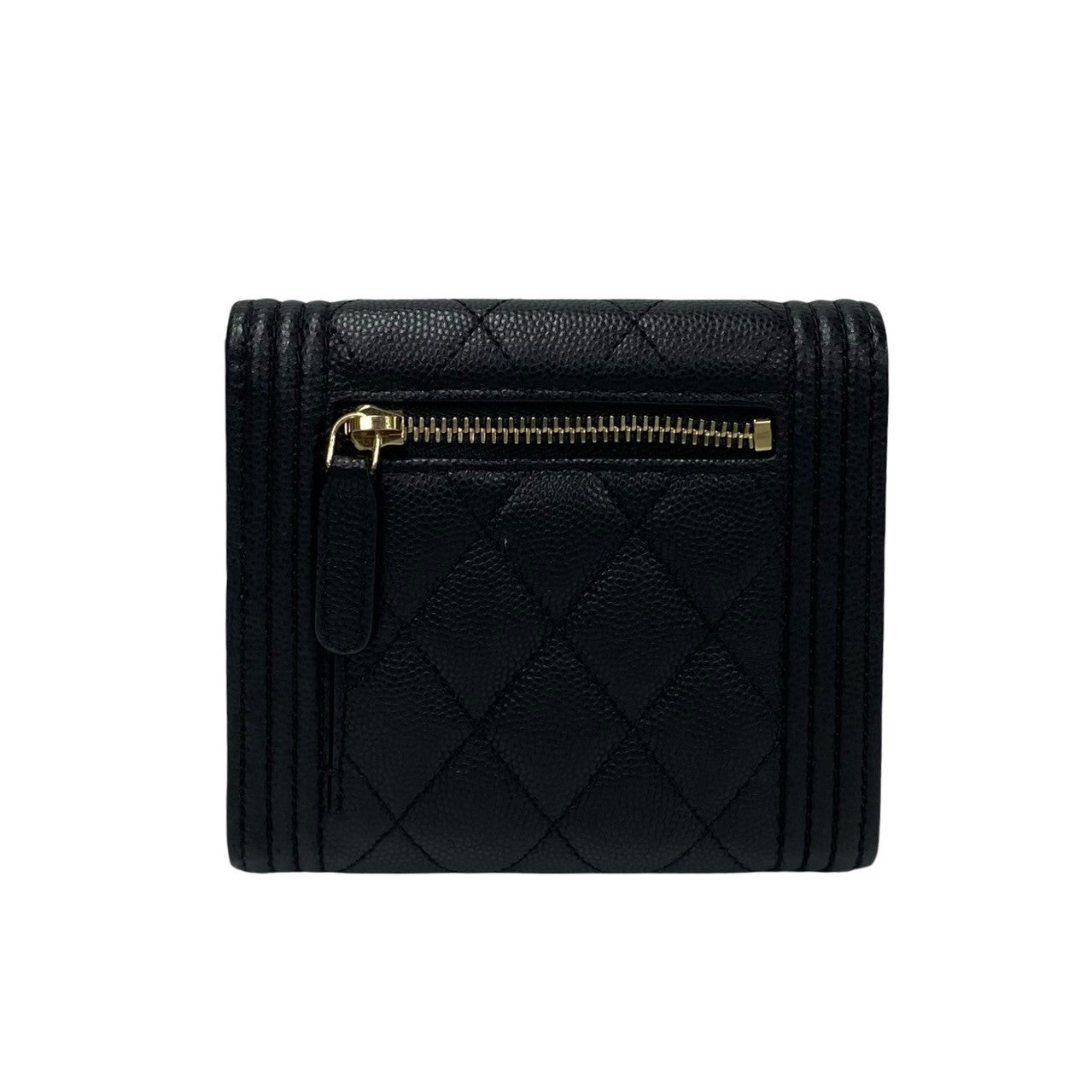 CHANEL Bifold Wallet Matt caviar skin black Matrasse Boy chanel