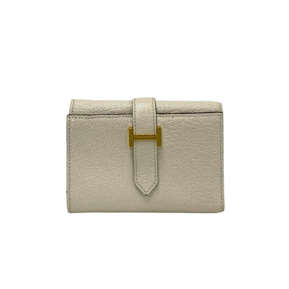 HERMES Bifold Wallet Chevre Misol white Bearn combine