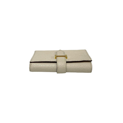 HERMES Bifold Wallet Chevre Misol white Bearn combine