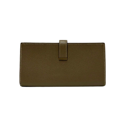 HERMES Long Wallet Purse Epsom gray Beance fleet