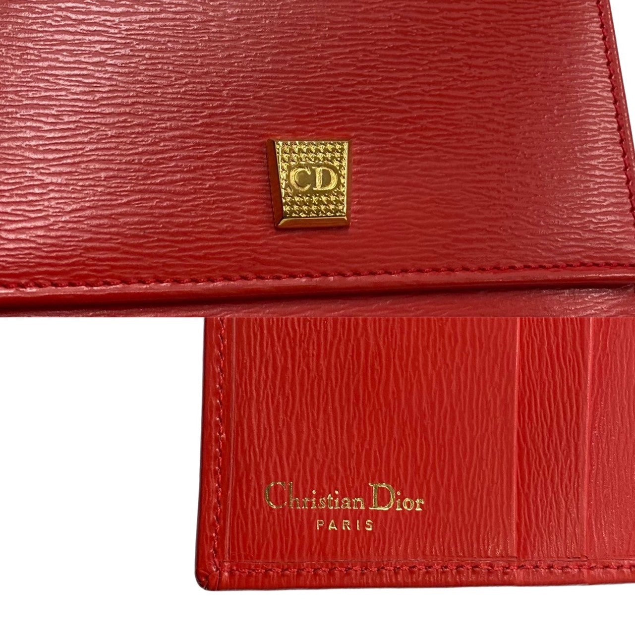 Dior Bifold Wallet leather Red