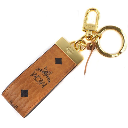 MCM key ring leather Brown Bag charm Monogram Women(Unisex) Used Authentic