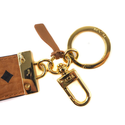 MCM key ring leather Brown Bag charm Monogram Women(Unisex) Used Authentic