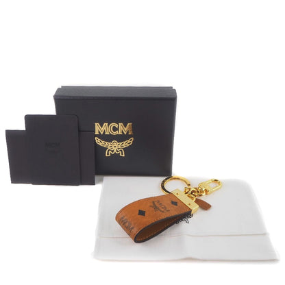 MCM key ring leather Brown Bag charm Monogram Women(Unisex) Used Authentic