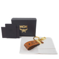 MCM key ring Bag charm Monogram leather Brown(Unisex) Used Authentic