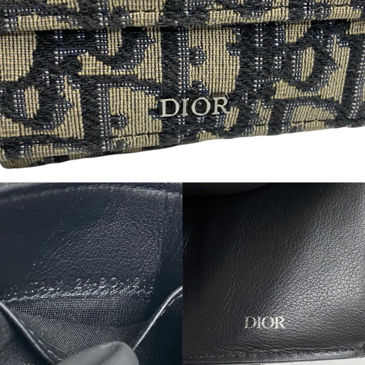 Dior Tri-fold wallet canvas Navy