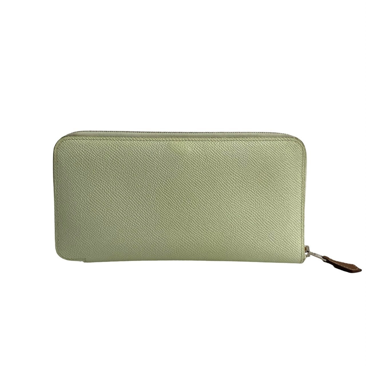 HERMES Bifold Wallet Epsom green Azap long silk in