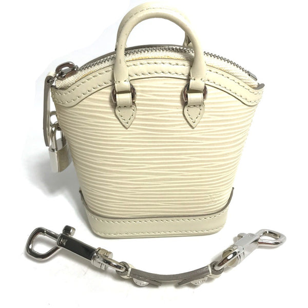 LOUIS VUITTON key ring Bag charm Epi Mini Lockit Epi Leather M6001J white Women Used Authentic