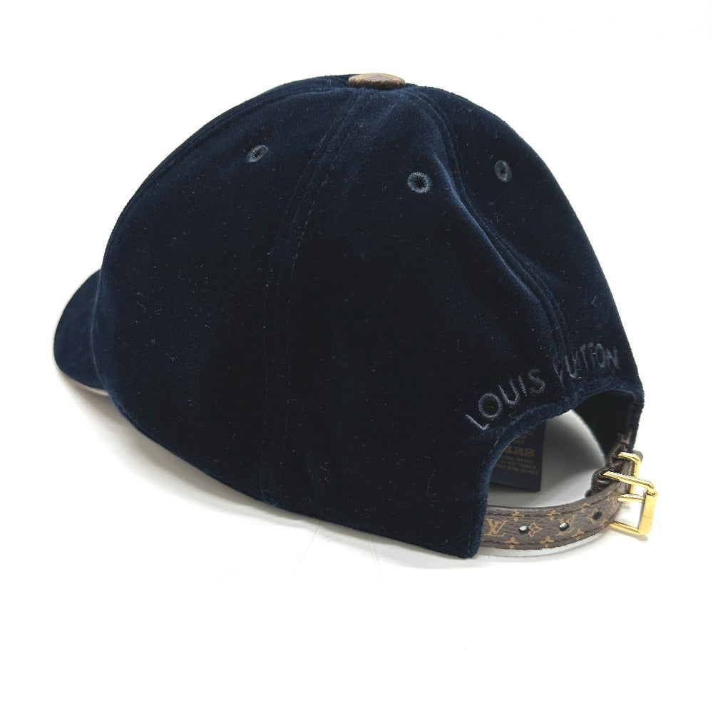 LOUIS VUITTON cap M7791L cotton Navy cap LV touch mens L Used Authentic