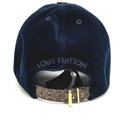 LOUIS VUITTON cap M7791L cotton Navy cap LV touch mens L Used Authentic