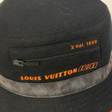 LOUIS VUITTON hat M73392 cotton Navy Bob Damier Cobalt Reversible mens Used Authentic