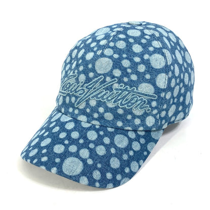 LOUIS VUITTON cap M7062M cotton blue Kusama Yayoi Collaboration LV x YK Cap Infinity Dot mens M Used Authentic