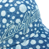 LOUIS VUITTON cap M7062M cotton blue Kusama Yayoi Collaboration LV ﾃ YK Cap Infinity Dot mens Used Authentic