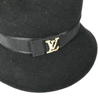 LOUIS VUITTON hat M7197M Rabbit black Rhinestone pearl Bucket hat/LV Tresor Women Used Authentic