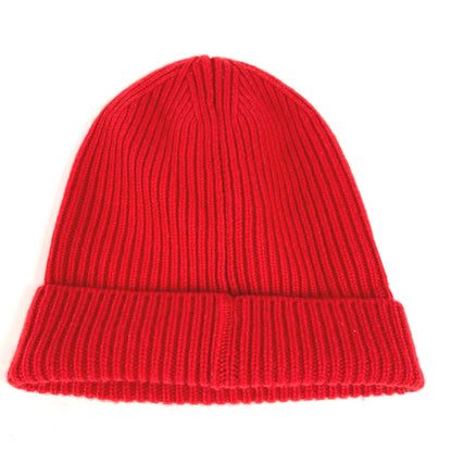 LOUIS VUITTON Knit hat MP3249 cashmere Red LV logo Bonnet LV Ahead logo mens Used Authentic