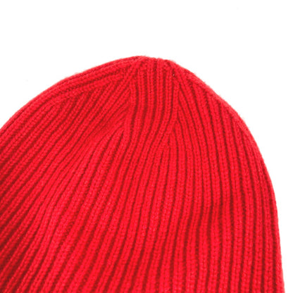 LOUIS VUITTON Knit hat MP3249 cashmere Red LV logo Bonnet LV Ahead logo mens Used Authentic