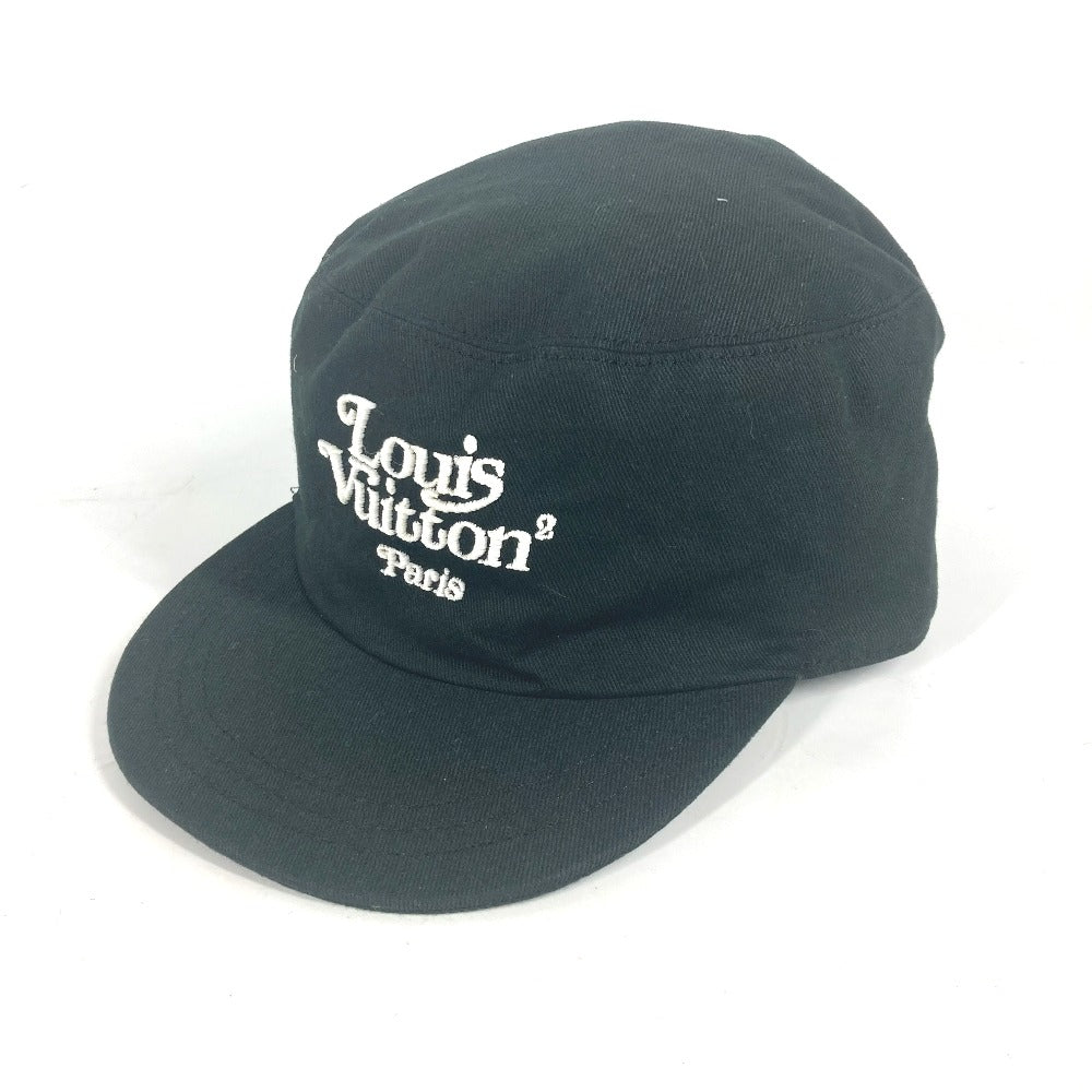 LOUIS VUITTON cap MP2732 cotton black NIGO collaboration NIGO Squared Newsboy Cap mens 60 Used Authentic