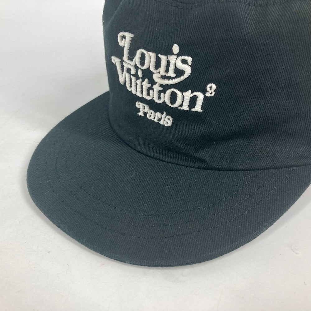 LOUIS VUITTON cap MP2732 cotton black NIGO collaboration NIGO Squared Newsboy Cap mens 60 Used Authentic