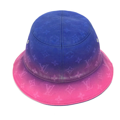 LOUIS VUITTON hat MP3297 cotton pink Bucket Hat Illusion Monogram Women L Used Authentic