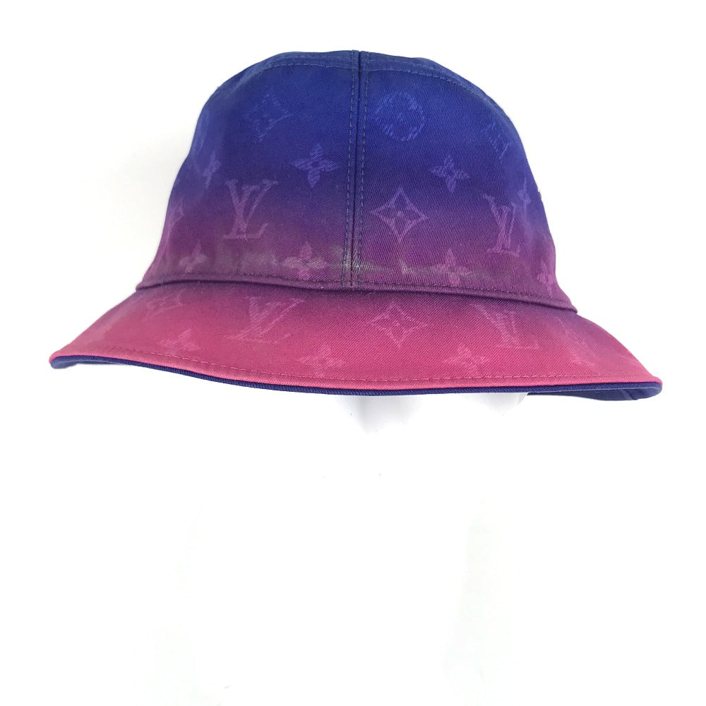 LOUIS VUITTON hat MP3297 cotton pink Bucket Hat Illusion Monogram Women L Used Authentic