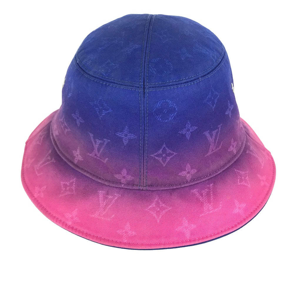 LOUIS VUITTON hat MP3297 cotton pink Bucket Hat Illusion Monogram Women L Used Authentic