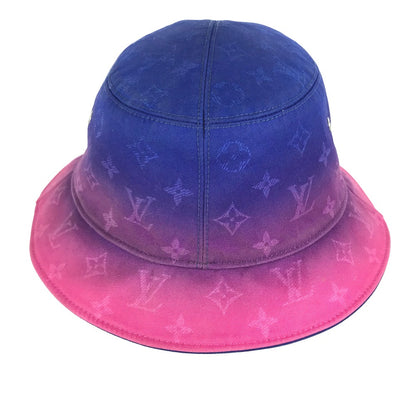 LOUIS VUITTON hat MP3297 cotton pink Bucket Hat Illusion Monogram Women L Used Authentic