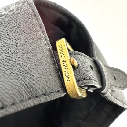 LOUIS VUITTON cap M76252 leather black Newsboy cap pin