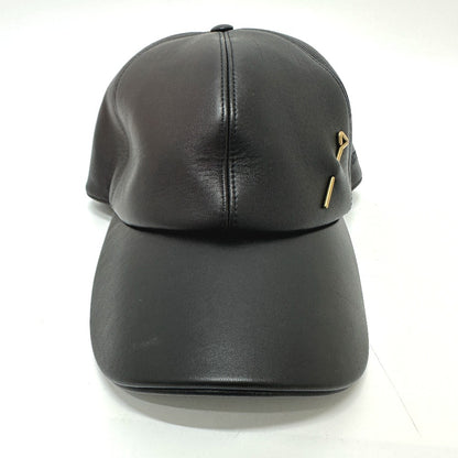 LOUIS VUITTON cap M76252 leather black Newsboy cap pin