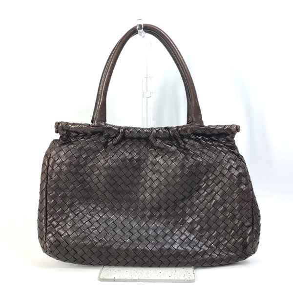 BOTTEGAVENETA Handbag Tote Bag INTRECCIATO leather 823197 Dark brown Women Used Authentic