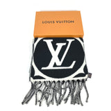 LOUIS VUITTON Scarf M79212 wool black Scarf LV Medallion Women Used Authentic