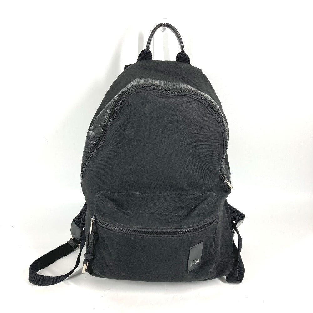 Dior Backpack Nylon canvas, leather black Leather tag logo mens Used Authentic