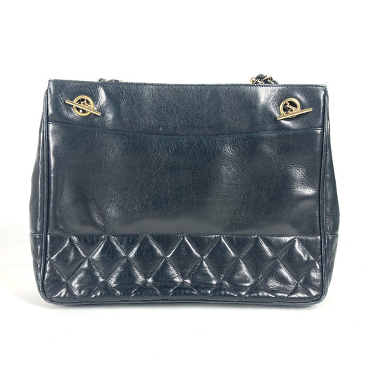 CHANEL Shoulder Bag lambskin black Quilted Matelasse Vintage WChain bag