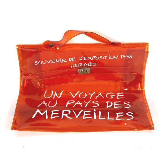 HERMES Tote Bag Plastics Orange Plastics Kelly Women Used Authentic