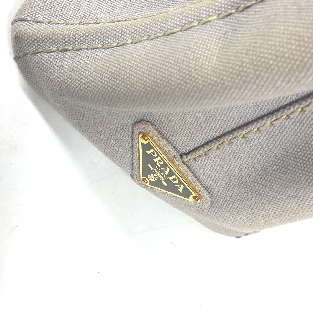 PRADA Tote Bag canvas gray Canapa Stainless Steel mini logo