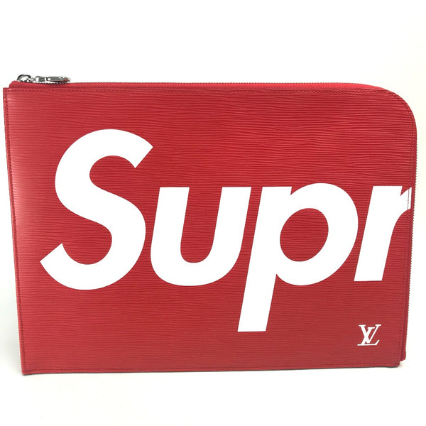 LOUIS VUITTON Clutch bag Bag Louis Vuitton x Supreme Supreme Epi Pochette Jules GM Epi Leather M67722 Red x white unisex(Unisex) Used Authentic