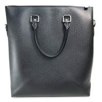 LOUIS VUITTON Handbag 2WAY Shoulder Bag Taiga Anton Tote Taiga Leather M33433 Black x Silver Metal mens Used Authentic
