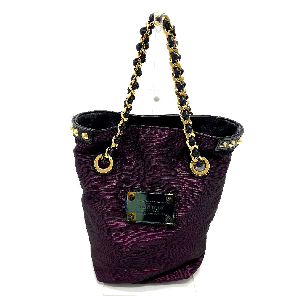 LOUIS VUITTON Tote Bag Canvas / leather Purple / Black Handbags/handbags Accessories of Deburju Neonoe Women Used Authentic