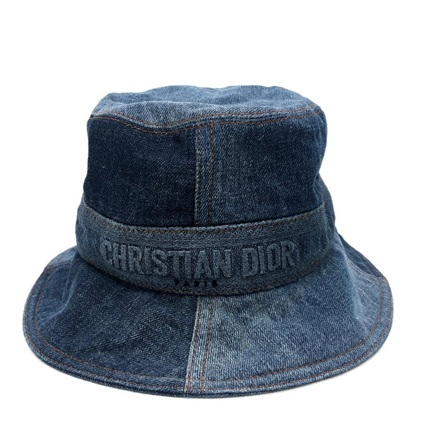 Dior hat hat/apparel logo patchwork Bucket hat denim 11DPD923A130 blue Women Used Authentic