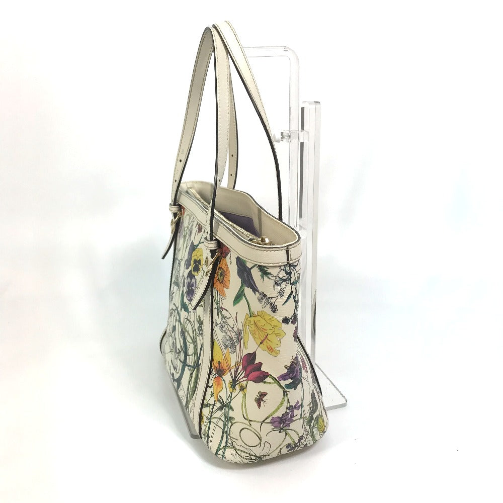 GUCCI Tote Bag 336776 leather Ivorytype Flora Floral Gucci Nice Tote Bag Women Used Authentic