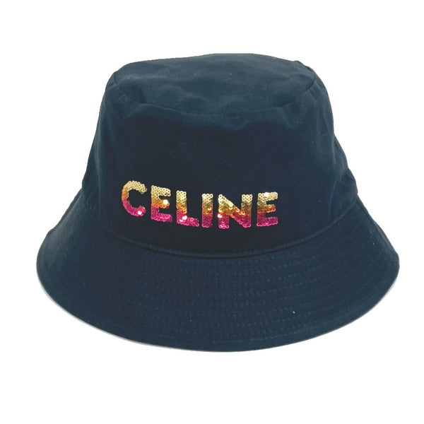 CELINE hat Bucket hat hat Embroidered gradient sequin Bucket cotton/sequins 2AUO1968P black Women Used Authentic