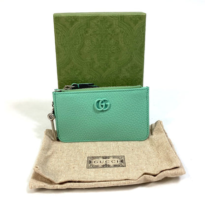 GUCCI Coin case 701070 leather Green type GG Marmont Women Used Authentic