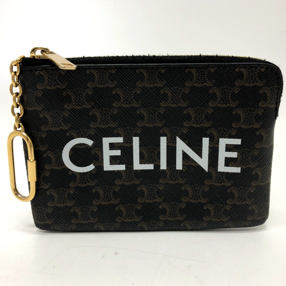 CELINE Coin case 10C662CA2 PVC / Leather Brown Triomphe Women(Unisex) Used Authentic