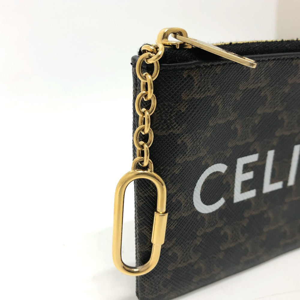 CELINE Coin case 10C662CA2 PVC / Leather Brown Triomphe Women(Unisex) Used Authentic