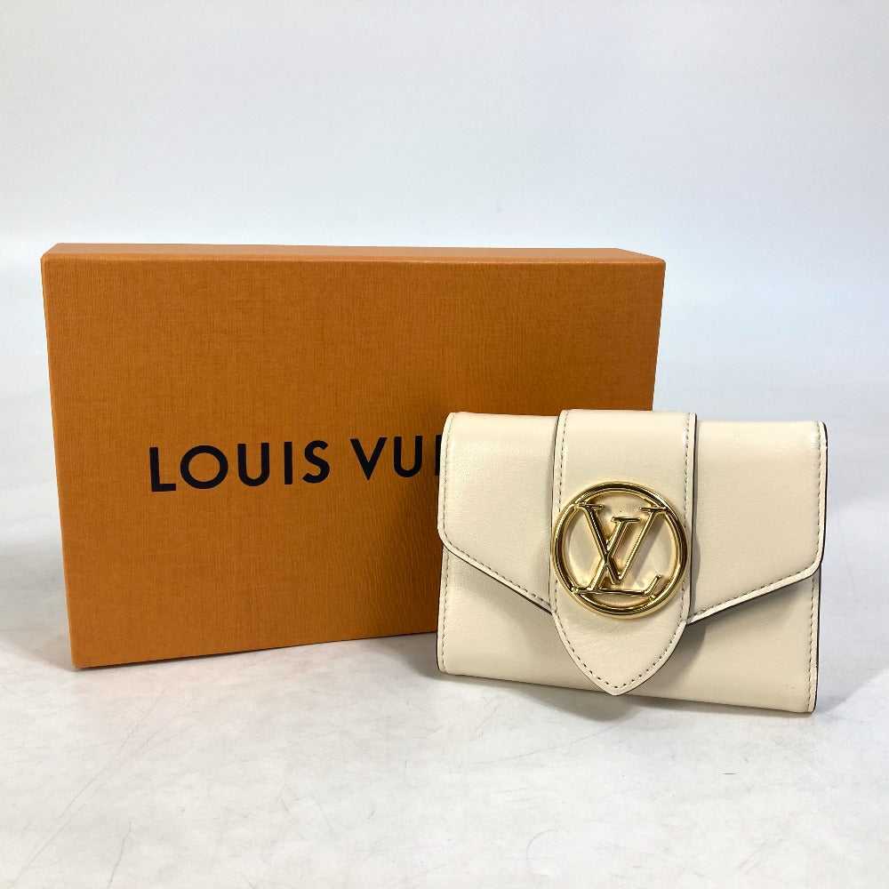 LOUIS VUITTON Trifold wallet M69176 leather white Portefeuille LV Pont Neuf  Women Used Authentic