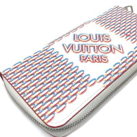 LOUIS VUITTON Long Wallet Purse M81403 leather white damier spray Zippy Wallet Vertical Women Used Authentic
