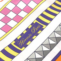 HERMES scarf silk pink Cory Edssian Maxi Twilly Women Used Authentic