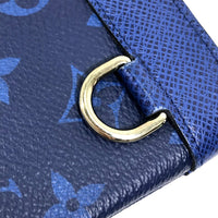 LOUIS VUITTON Pouch M30278 Leather/Tigarama blue Taigalama Pochette Discovery PM mens Used Authentic