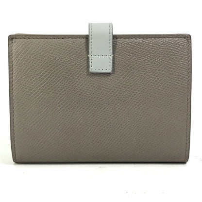 CELINE Trifold wallet 10B643BRU.10PI leather Gray x light blue By color Medium strap wallet Women Used Authentic