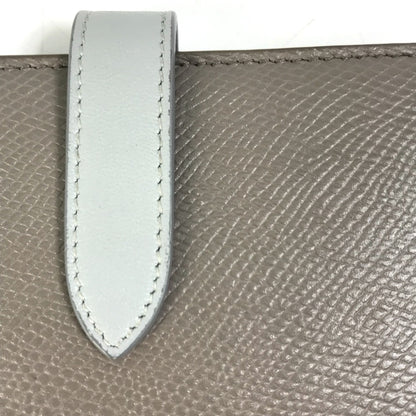 CELINE Trifold wallet 10B643BRU.10PI leather Gray x light blue By color Medium strap wallet Women Used Authentic