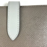 CELINE Trifold wallet By color Medium strap wallet leather 10B643BRU.10PI Gray x light blue Women Used Authentic